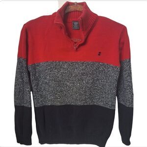 🚗SALE! 5/$50 Izod boys LG 10-12  colorblock 1/4 zip sweater